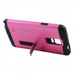 Wholesale Samsung Galaxy Note 4 Slim Fit Armor Hybrid Kickstand (Hot Pink)